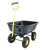 Folding car Poly Garden dump truck with steel frame, 10 inches. Pneumatic tire, black