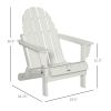 Folding Adirondack Chair, Faux Wood Patio & Fire Pit Chair, Weather Resistant HDPE for Deck, Outside Garden, Porch, Backyard, White