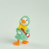 4Pcs Green raincoat duckling, home decoration cartoon creative small ornament gift