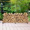 8 Feet Outdoor Steel Firewood Log Rack