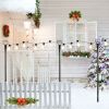 Set of 6 RC String Light Pole, 9 FT Lighting Stand with Horn Shape Hooks, LED Solar Bulbs for Parties, Christmas