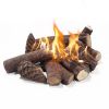 9 Pcs Fake Gas Fireplace Logs ; Ceramic Wood Fire Pit Logs Sets for Indoor or Outdoor Fire Pit Fireplace