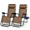 2Packs Zero Gravity Lounge Chair with Dual Side Tray 330lbs Load Foldable Recliner Chair