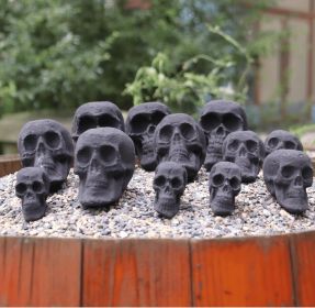 Ceramic Skulls for Fire Pit, Outdoor Fire Tables, 7pcs Reusable Spooky Imitated Human Skull Gas Log for Party, Bonfire,Campfires,Fireplaces, 3 inch (Style: 12pcs Mixed Size)