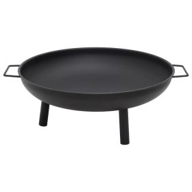 Fire Pit 26.6"x22.8"x8.9" Steel (Color: black)