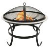 2-in-1 Fire Pit and BBQ with Poker 22"x22"x19.3" Stainless Steel