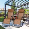 2Packs Zero Gravity Lounge Chair with Dual Side Tray 330lbs Load Foldable Recliner Chair