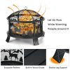 Outddor Patio Garden Beach Camping Bonfire Party Fire Pit With BBQ Grill