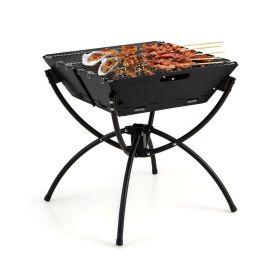 Outdoor Travel Portable 3-in-1 Camping Campfire Grill (Color: black)