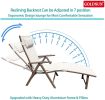 Aluminum Outdoor Folding Reclining Adjustable Chaise Lounge Chair with Cup Holder for Outdoor Patio Beach