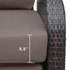 Outdoor Recliner Chair;  Automatic Adjustable Wicker Lounge Recliner Chair with 5.12'' Thicken Cushion