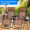 2Packs Zero Gravity Lounge Chair with Dual Side Tray 330lbs Load Foldable Recliner Chair