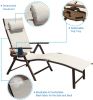 Aluminum Outdoor Folding Reclining Adjustable Patio Chaise Lounge Chair with Pillow for Poolside Backyard and Beach Set of 2